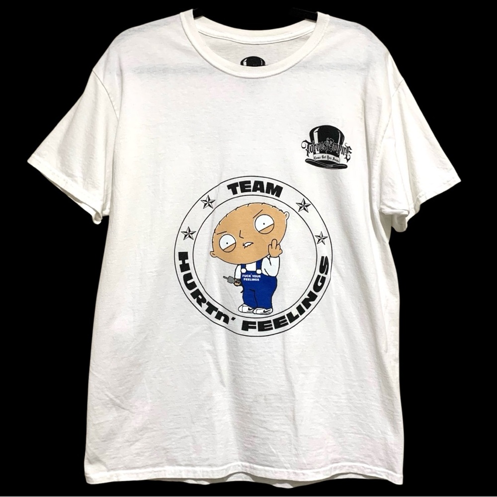 Torres Empire Team Hurt Feelings Graphic T-Shirt Stewie Griffin Size Large White